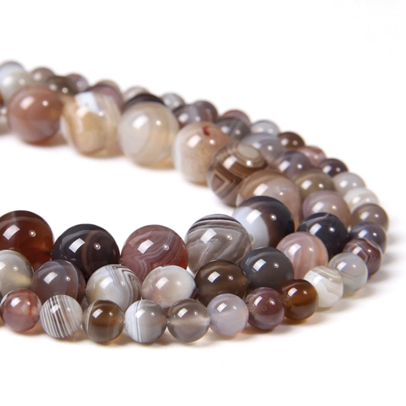 Бусины из натурального агата кофе бусины Ботсваны с отверстиями в полоску