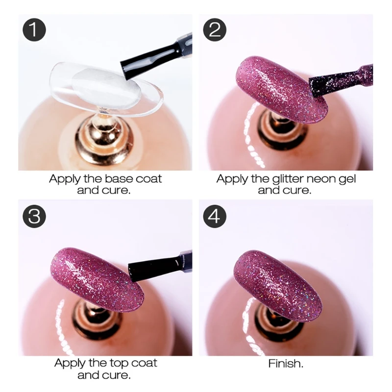 

27RC 12pcs/set Soak Off Shinny Neon Nail Polish LED Gel Set Professional Manicure Suit with Gift Box for Mother or Lover