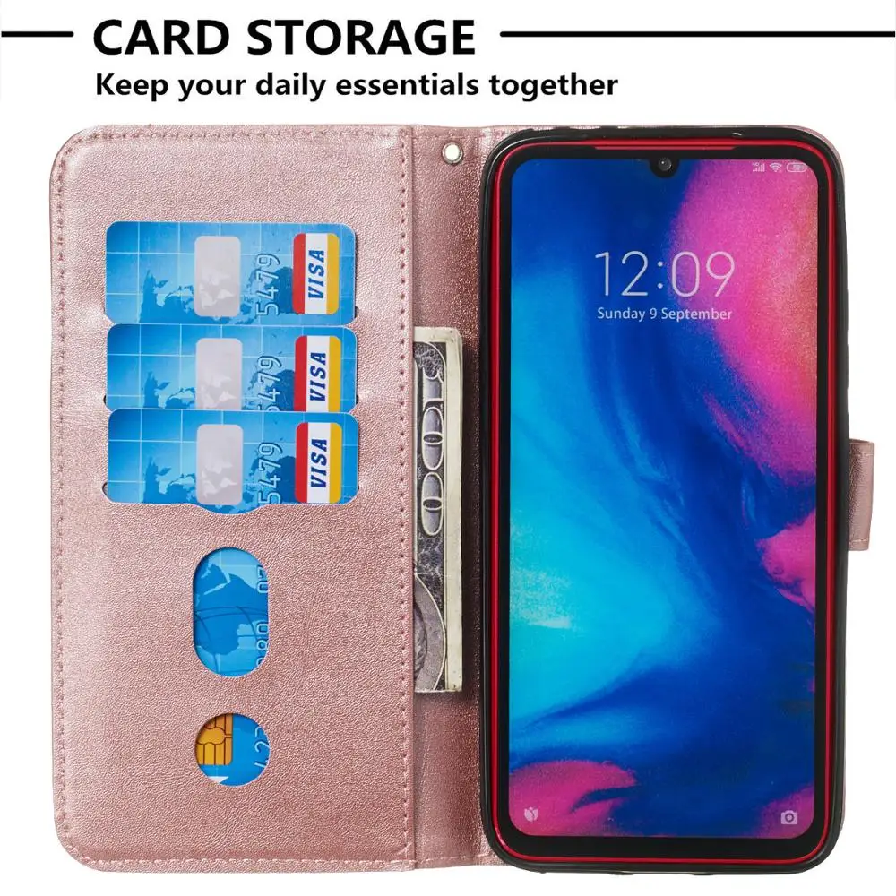 Luxury Zipper Wallet Case For Xiaomi Redmi Note 7 & Pro Leather Flip for Red MI K20 6 Y3 9T A2 LITE Coque Cover | Мобильные