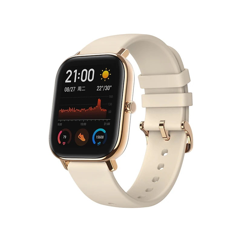Gold Глобальная версия Amazfit GTS Смарт-часы AMOLED для бега спортивный Пульс 5ATM браслет gps Смарт-часы Amazfit Android часы - Цвет: Gold