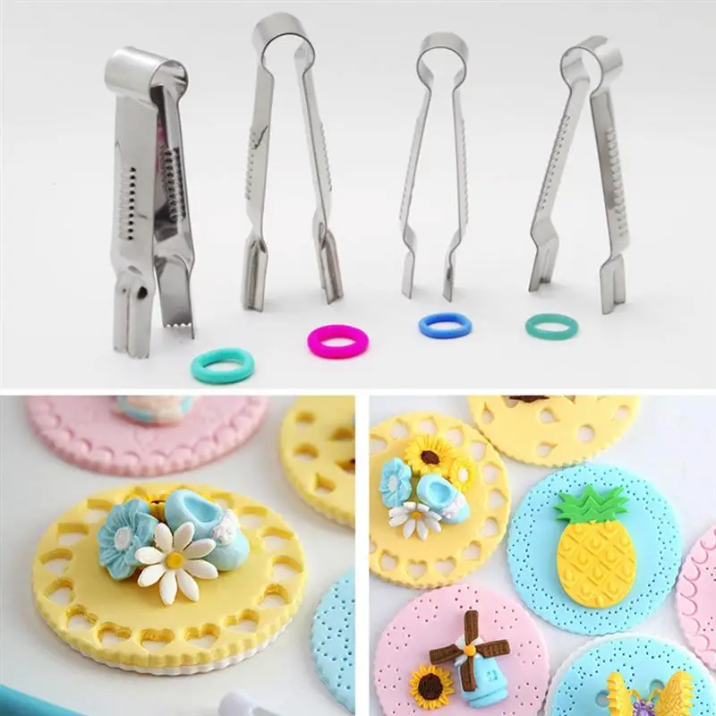 4 шт. форма для выпечки тортов DIY кружевные заколки из сахара Fondant (сахарная)