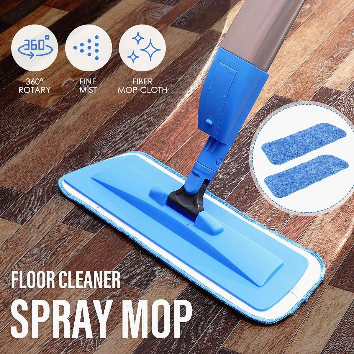 

Spray Mop With Reusable Microfiber Pads 360 Degree Handle Mop For Home Kitchen Laminate Wood Ceramic Tiles Floor Cleaning Tools