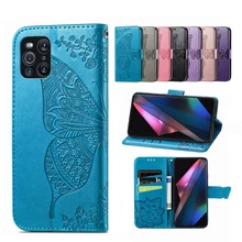 Fashion Solid Color Butterfly Leather Phone Case For OPPO F19 F17 F15 F11 F9 K9 K3 K1 Find X3 X2 Neo Lite Pro Plus IQOO U1 Cases