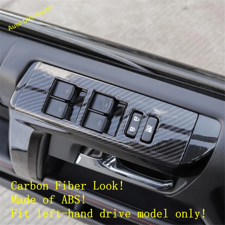 

Lapetus Armrest Window Glass Lift Button Panel Cover Trim Fit For Toyota 4Runner 2010 - 2019 ABS Carbon Fiber / Auto Accessories