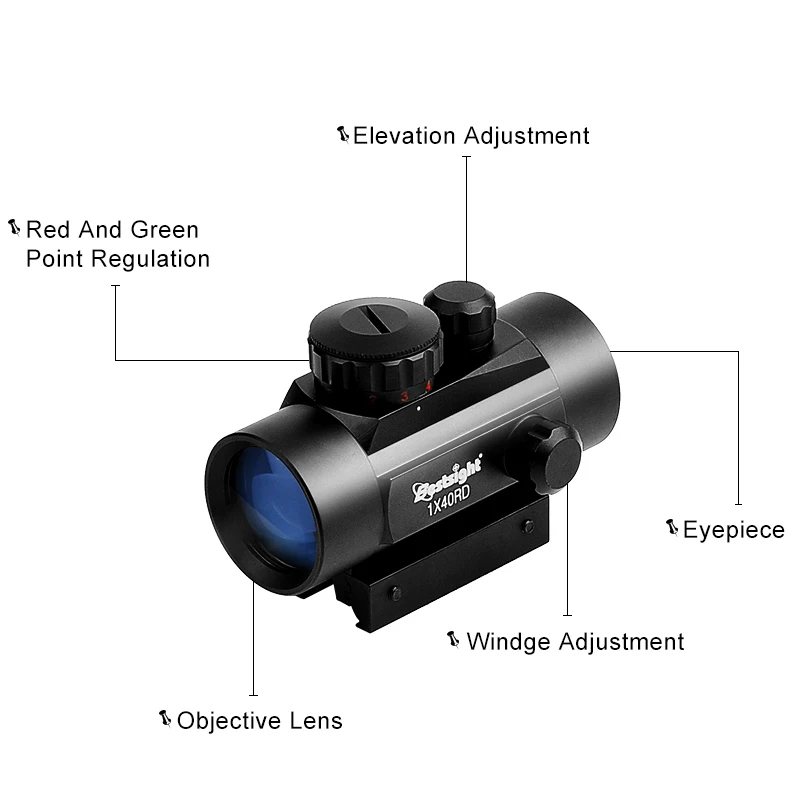 B bestsight 1x40 2x40 3x44 прицел с красной зеленой точечной подсветкой дальномер охотничий прицел 11 мм и 20 мм Вивер