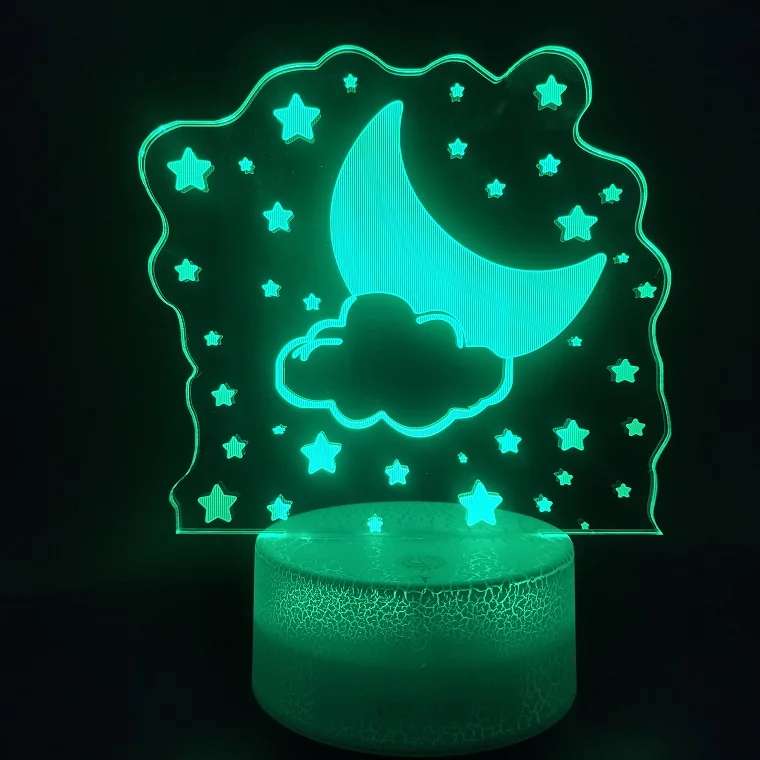 3D лампа лучшие продажи звезды и луна Потрясающий подарок для детей Цвет