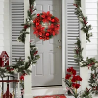 35cm christmas wreath artificial flower garland window door wall home decorations xmas tree ornaments 2022 navidad new year gift