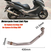 motorcycle front link pipe stainless steel replace original tubes for kymco xciting 250 300 until 2020