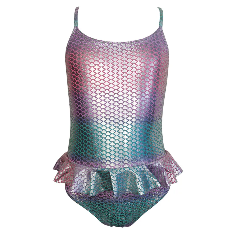 От 2 до 10 лет Купальник для девочек Цельный Детский купальный костюм Русалочки