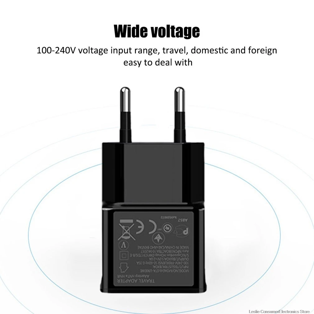 Сетевое зарядное устройство с двумя USB-портами 2 А быстрая зарядка вилка