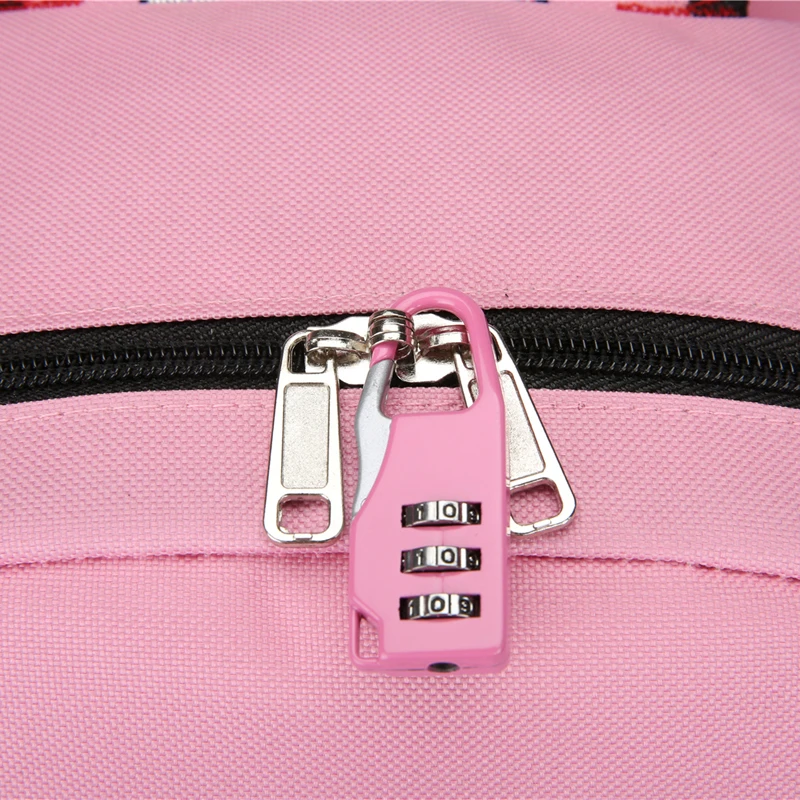 

Large School Bags for Teenage Girls Usb with Lock Durable Breathable Printing Cute School Backpack Girls Solid Zipper Schoolbag