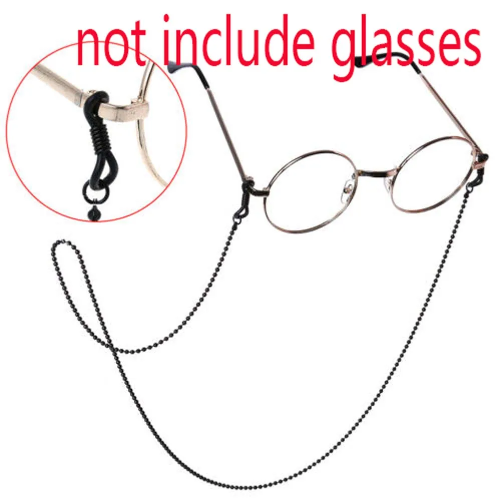 Медь Металл Черный бисером очки цепи конфеты цвет эластичные ремни
