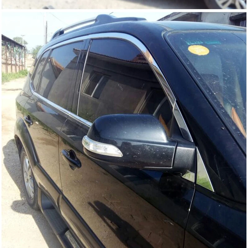 Lsrtw2017 304 нержавеющая сталь окна автомобиля планки для hyundai tucson 2004 2005 2006 2007 2008 2009 2010 2011 2012 1st поколения