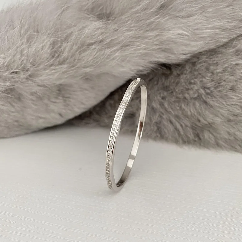 Браслет женский из 100% стерлингового серебра 925 пробы с высокоуглеродистыми