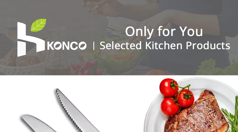 Konco HQ ножи из нержавеющей стали для стейка столовые приборы в западном стиле столовый набор посуды с зубчатым лезвием столовый нож