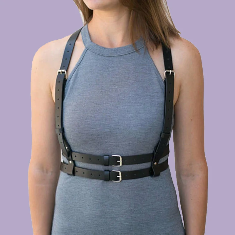 Женский кожаный ремень ручная работа сексуальный топ ремни бондаж широкий