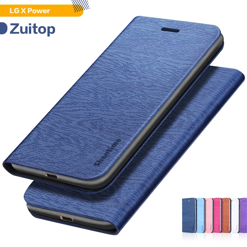 Чехол-книжка с текстурой под дерево для LG X Power деловой Чехол-бумажник Мягкая