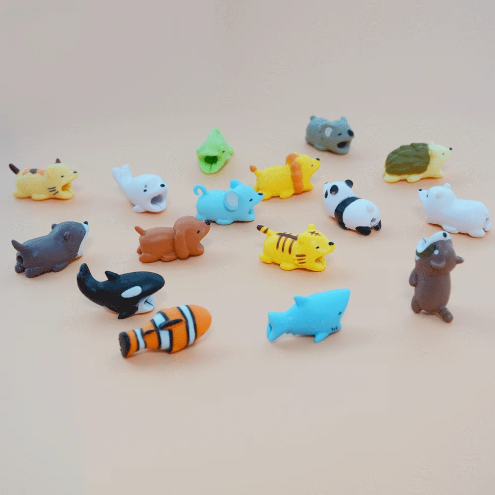 16 pcs cable protector cute animal bites winder organizer cartoon cover protect case cable buddies for phone decor accessory free global shipping