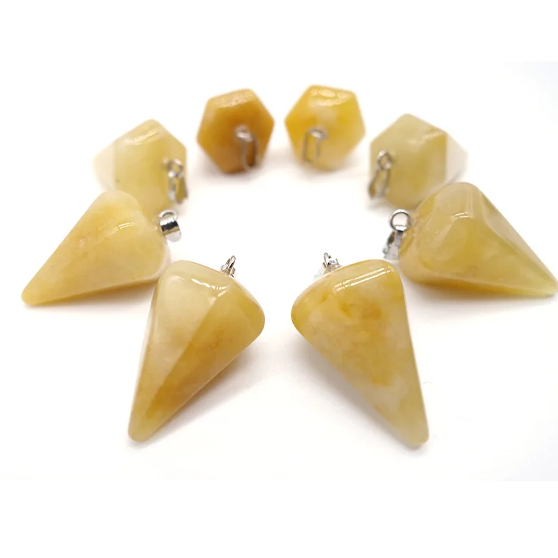 

Wholesale 24pcs/lot New Natural Stone Charms Pendants Faceted Pendulum Shape Charms multi Colors U-pick for DIY Necklace
