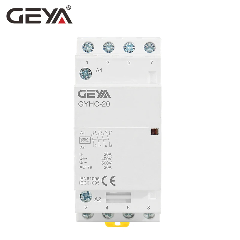 Модульный контактор переменного тока GEYA 4P 16A 20A 25A 4NO или 2 no2nchousehold тип DIN-рейки