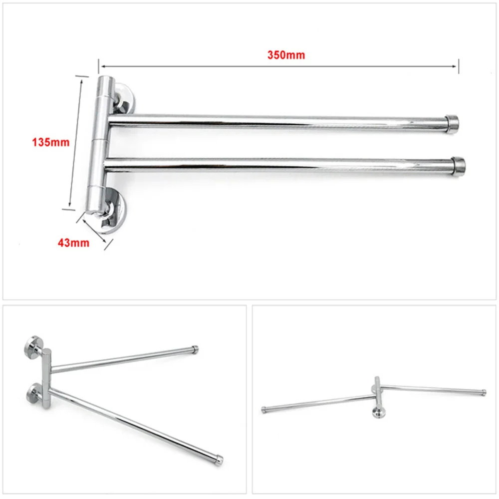 

Stainless Steel Towel Bar Rack Rotary Towel Rail Bathroom Kitchen Wall Towels Polishing Bracket Accessories