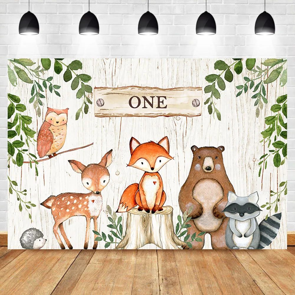 

Mocsicka Wild One Newborn Baby Shower Party Photography Backdrops Decoration Banner Dessert Table Background for Photo Shoots