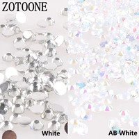 zotoone mix size 1000pcslot rhinestones 3 5mm white crystals and ab stones non hotfix glue back iron on rhinestones for clothes