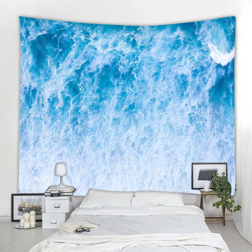 Волнистый гобелен ткань из полиэстера печатная настенная для украшения стен