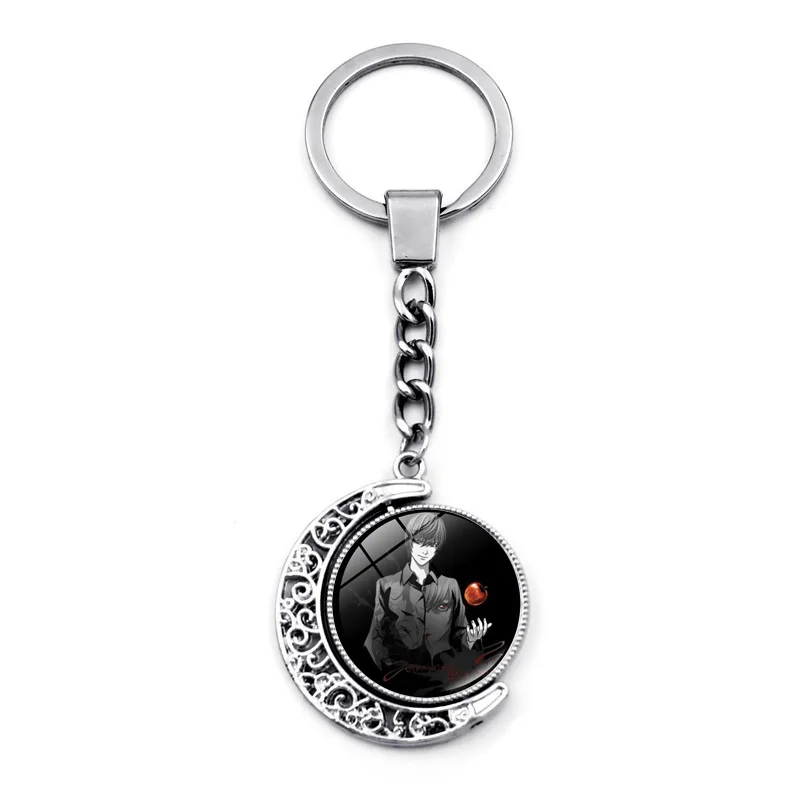 Брелок для ключей Death Note с подвеской в виде поворотной Луны на 360 градусов |