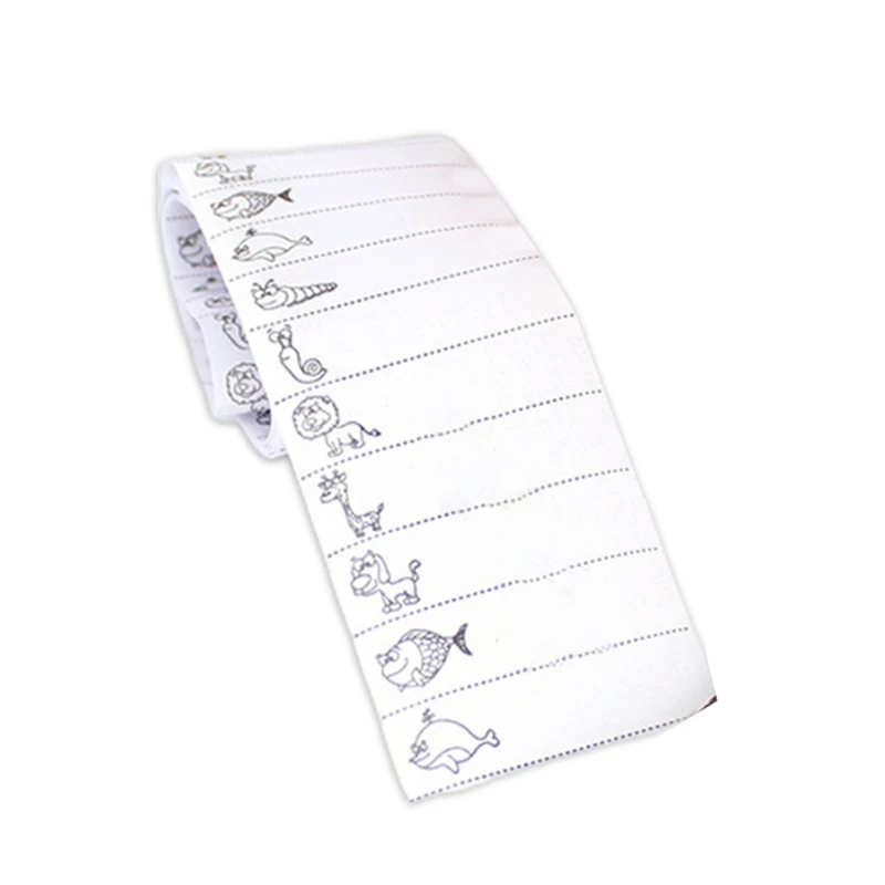 

100 Pieces Writable Name Labels Tags Cartoon for School Uniform College Day Care Mark Each Baby's Name Non-toxic