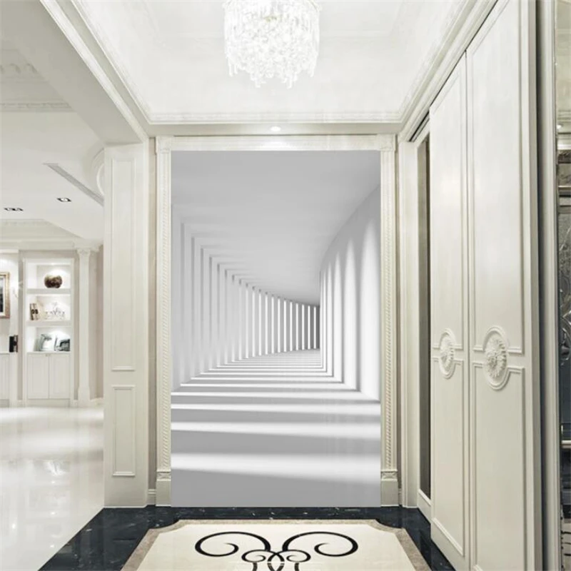 

beibehang Custom wallpaper 3d three-dimensional extension space murals minimalist living room abstract wood background wallpaper