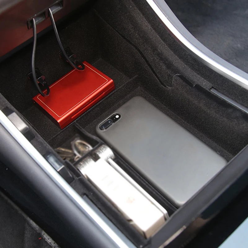 

Holder Car console box Storage Decorative Interior ABS + Flocking Black