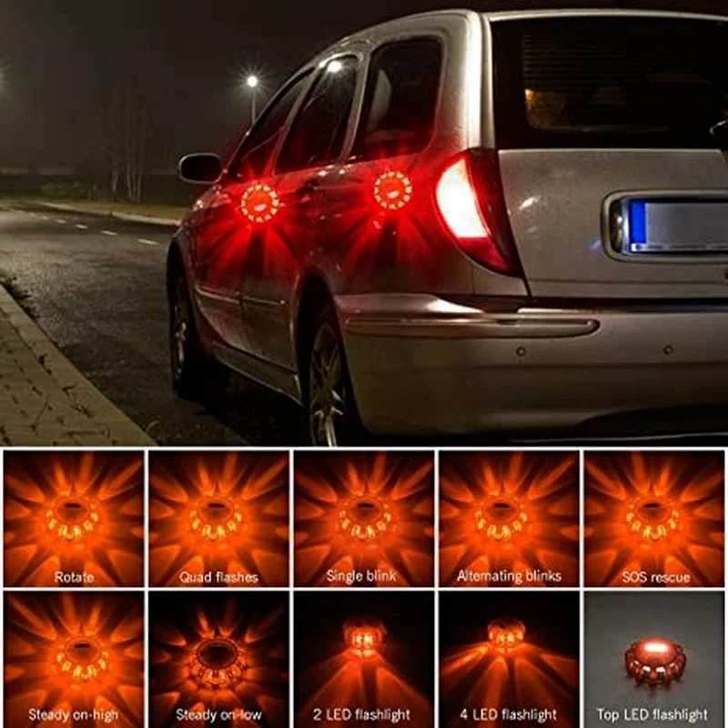 

Car Emergency Light Help Flash V16 Approved Signal Dgt Road Flares Rescue Police Light Magnetic Strobe Warning Emergency Beacon