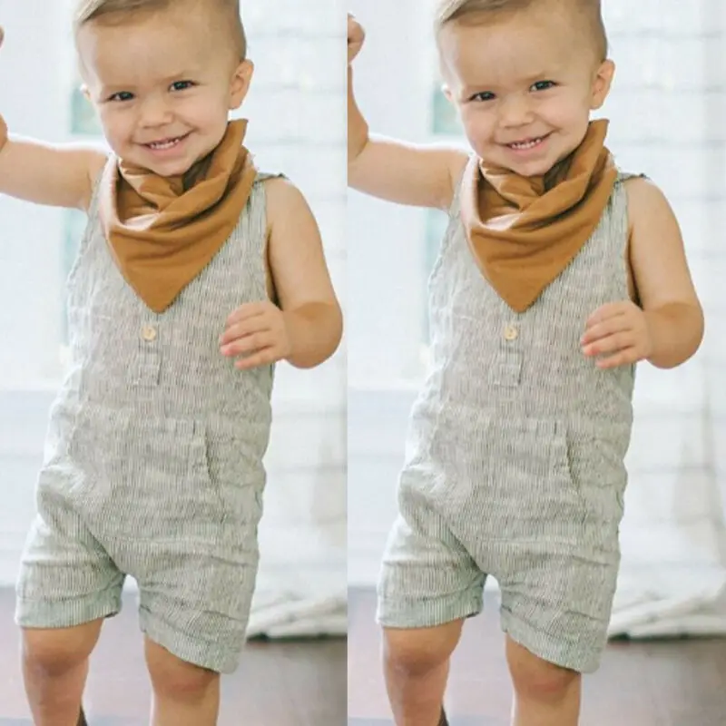 Newborn Baby Kid Boy Girl Cotton and linen Romper Tops Jumpsuit Shorts Pants | Мать и ребенок