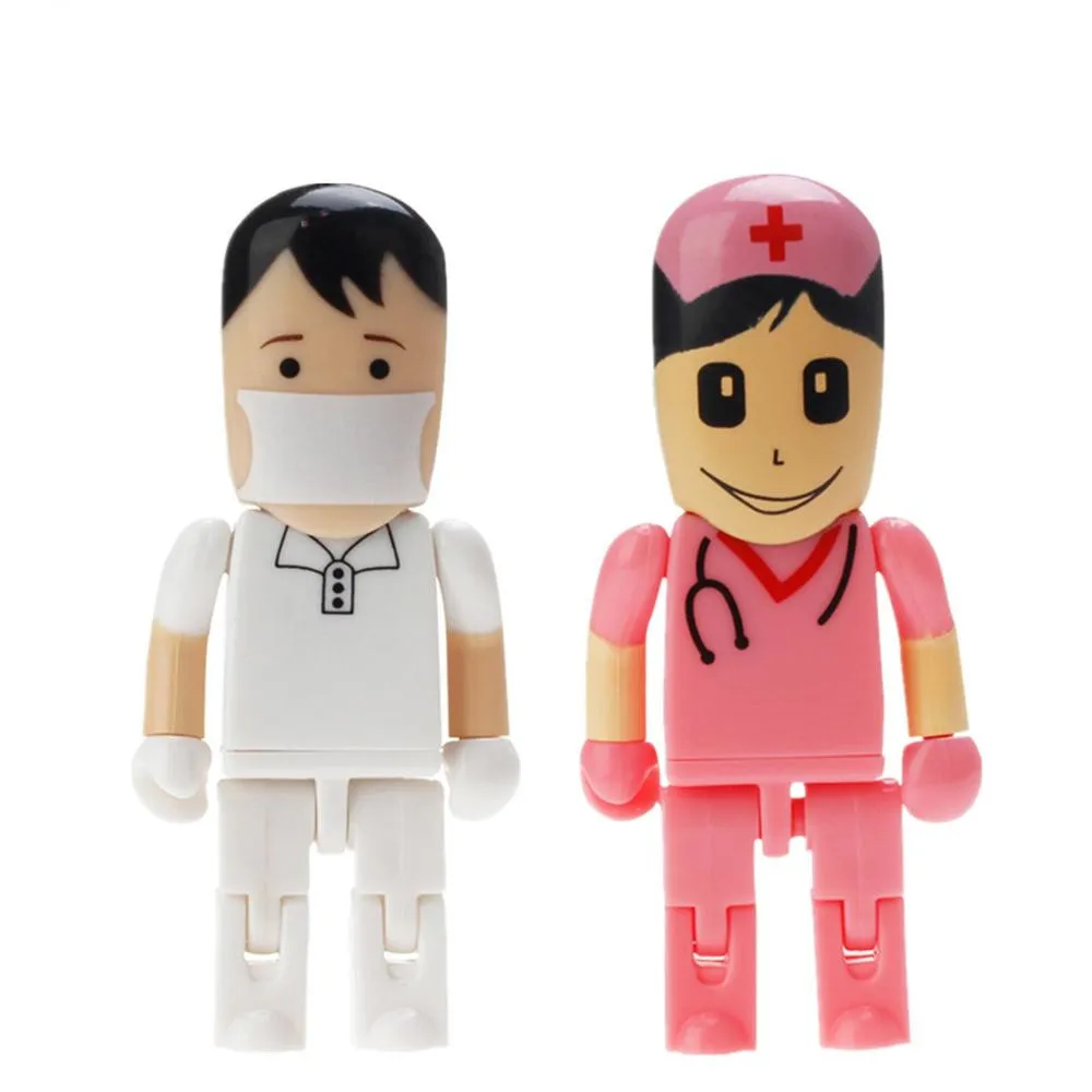 

Cartoon Dentist 128Gb Usb Flash Drive Pendrive Usb 2.0 Plastic Pen Drive Nurse 32Gb Real Capacity 4Gb 8Gb 16Gb Memoria Usb 64Gb