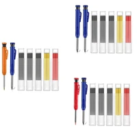 solid carpenter pencil set with 5 boxes mechanical pencil for carpenter deep hole construction pencil set marking tool