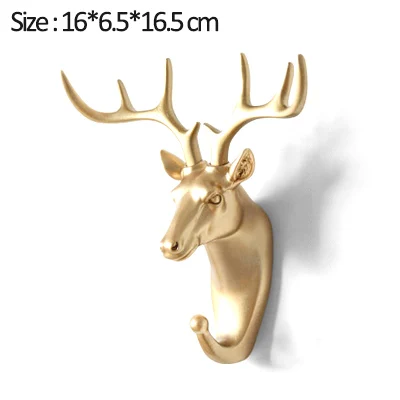 Gold-deer Домашний крючок, декоративный крючок, золотые крючки в виде животных, держатель для ключей, настенный домашний настенный крючок, многофункциональный подвесной крючок, держатель, настенный крючок - Цвет: Gold-deer