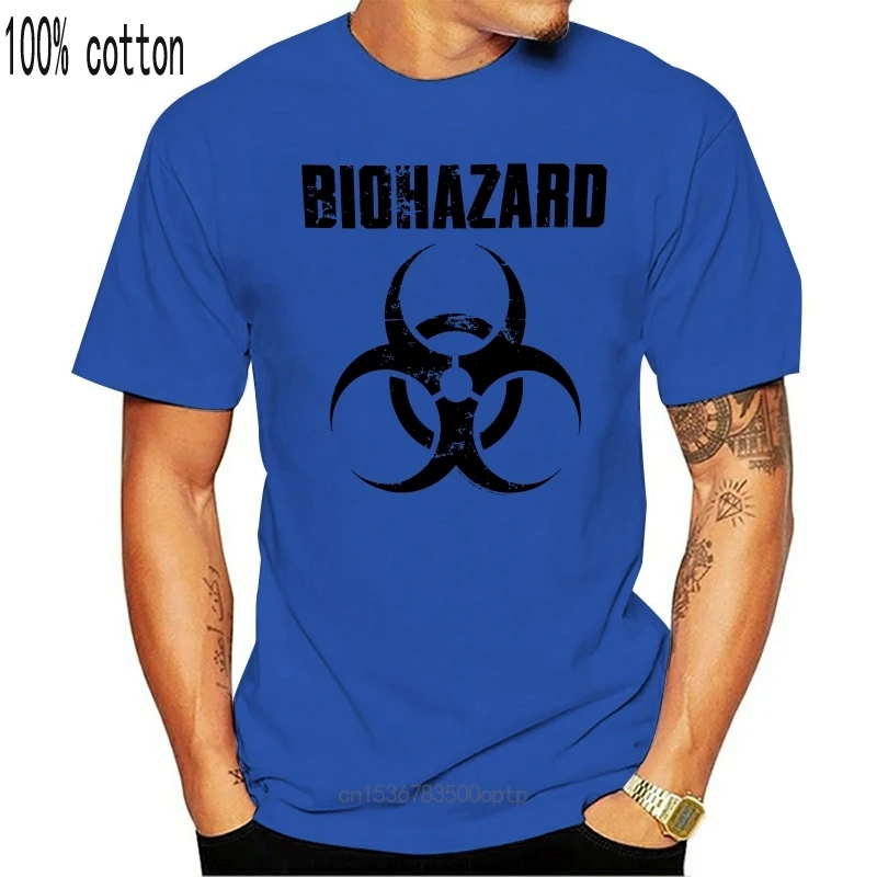 

Biohazard Men'S Classic Logo (White) T-Shirt White Tee Tshirt Tee Shirt