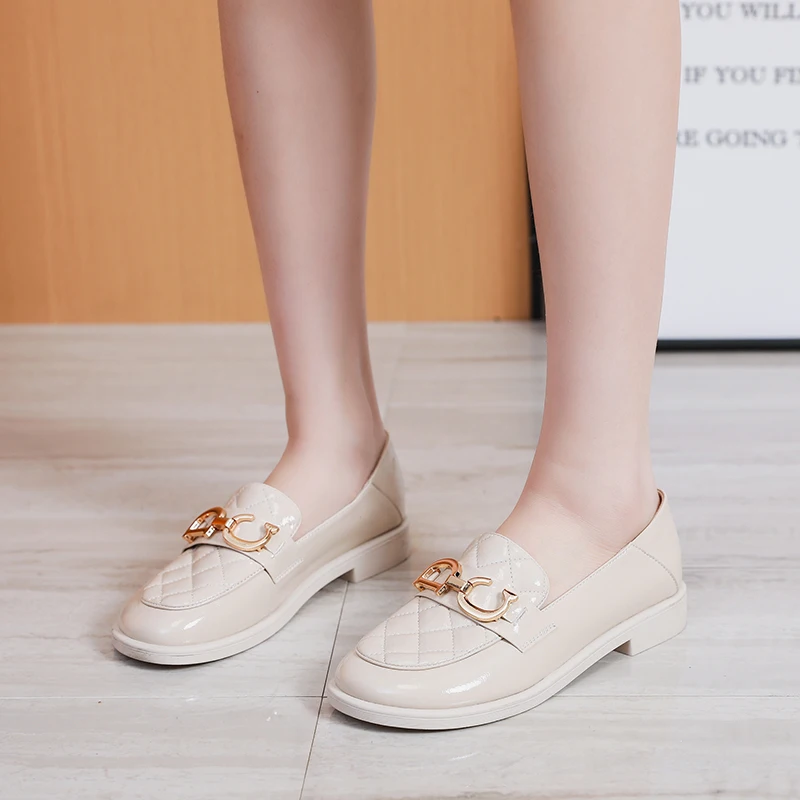 

2021Brand Shoes Women Spring White Thick-soled Ladies Sneakers Genuine Leather Casual Loafers Trend Girl Shoes Students Luxury