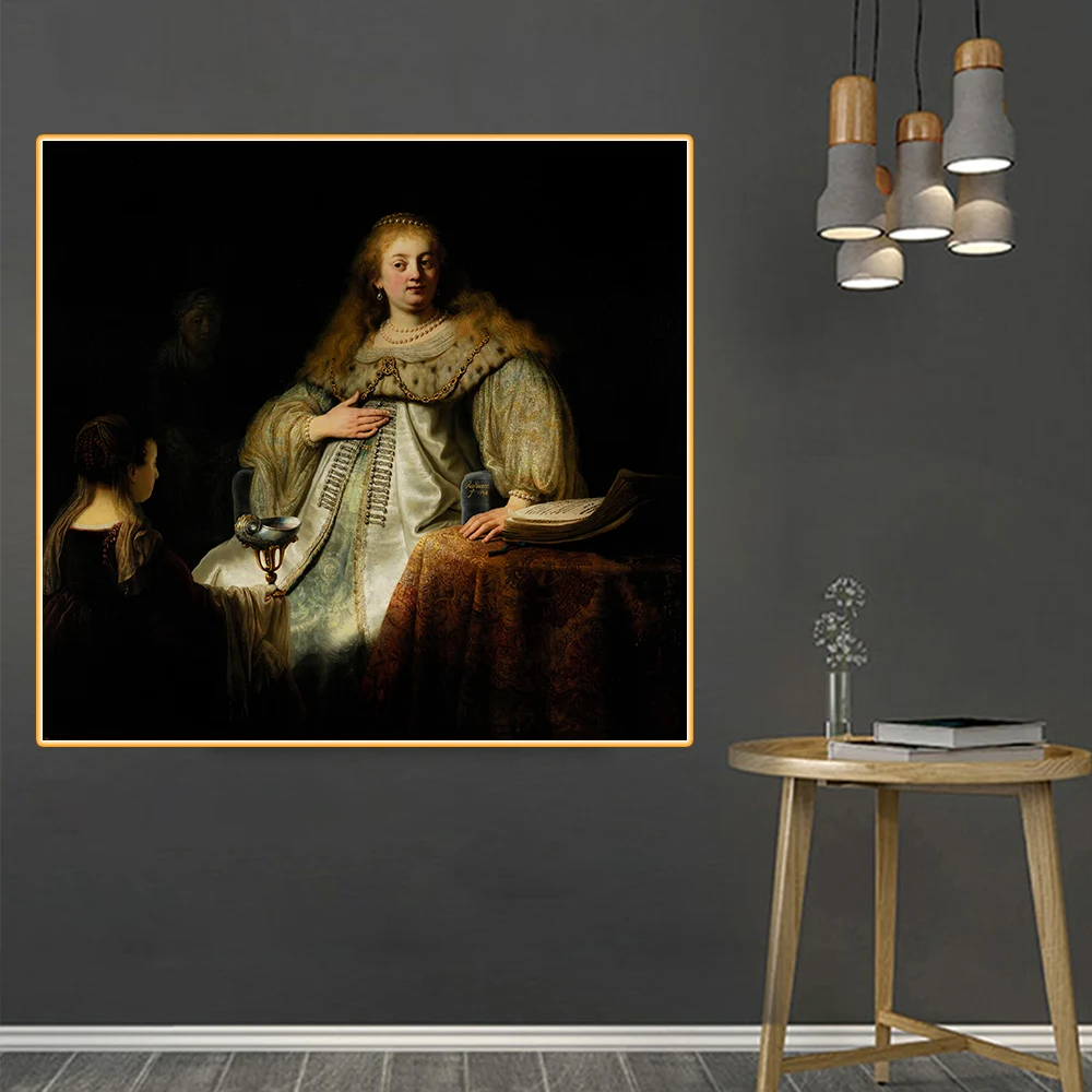 Citon Canvas Rembrandt jujudith at the Banquet of Holofernes Poster картина маслом Художественный постер
