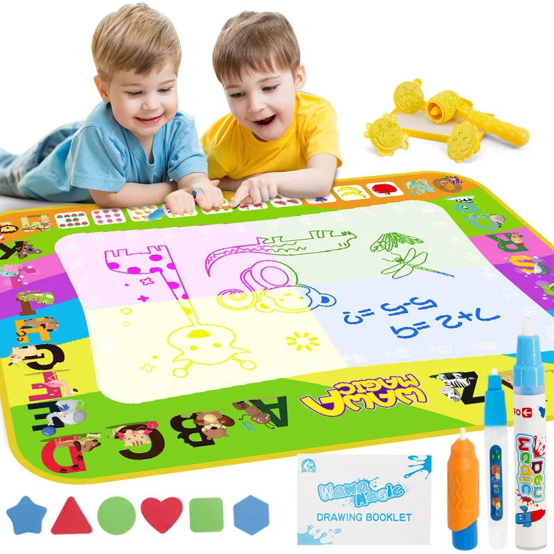 Многоразовый детский коврик для рисования водой волшебный с набором ручек