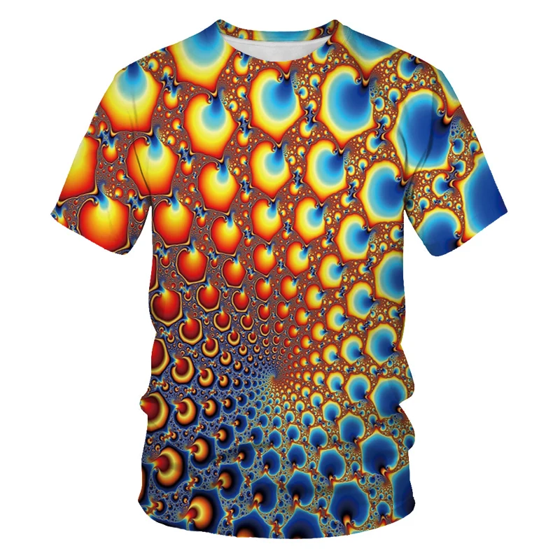 

Summer polka dot O-neck 3d T-shirt men's and women's fashion hip-hop T-shirt streetwear pullover T-shirt