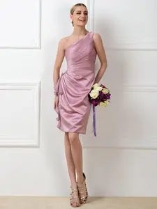 Bridesmaid Dresses 2019 Cheap Pleats One-Shoulder Sheath Short Bridesmaid Dress Party Gowns Vestidos De Festa Bridesmaid Dresses 2019 Cheap Pleats One-Shoulder Sheath Short Bridesmaid Dress Party Gowns Vestidos De Festa