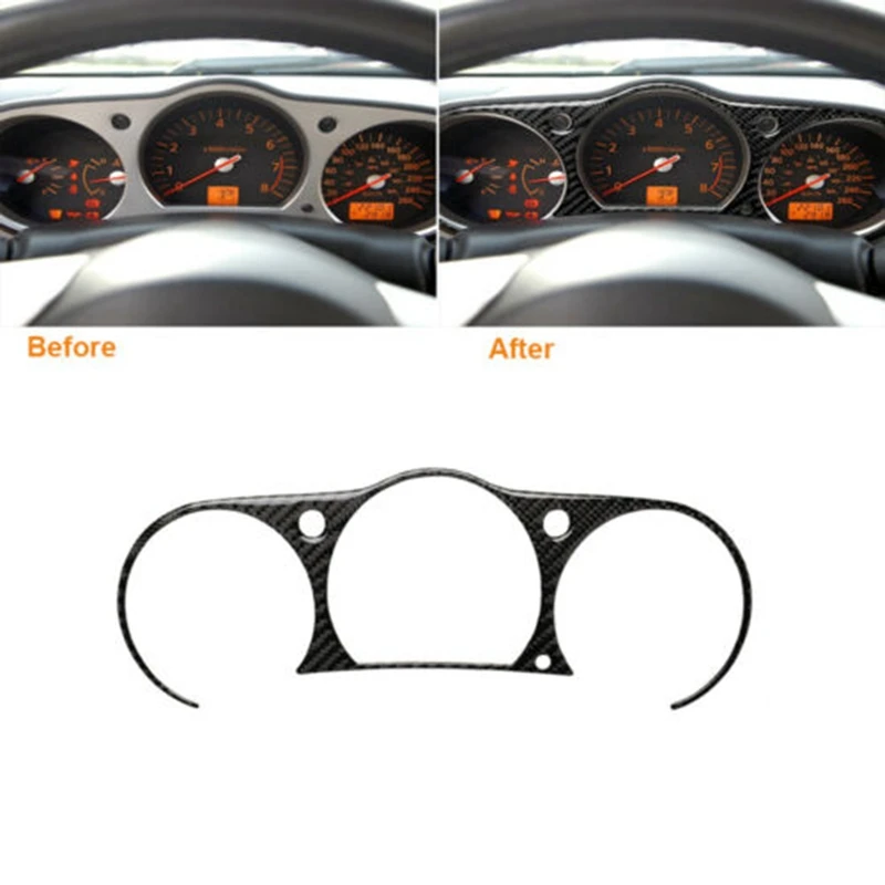 

Carbon Fiber Interior Tachometer Cluster Panel Trim Cover Sticker Decorative Frame Trim For Nissan 350Z 2003 - 2009
