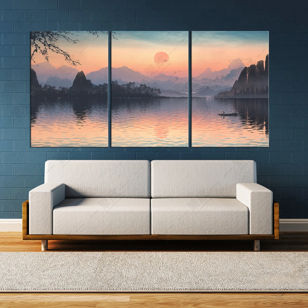 

Japanese Mount Fuji Beautiful Landscape Poster Oil Painting Canvas for Living Room Decor Kitchen Wall Art