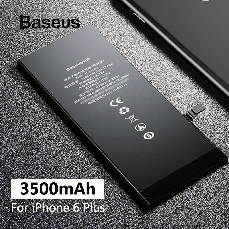 Baseus для iPhone 6, 6s, 6plus, 6s plus, аккумулятор 2200 мА/ч, 3500 мА/ч, высокая емкость, запасная батарея для телефона с бесплатным ремонтным набором инструментов - Цвет: For iPhone 6plus