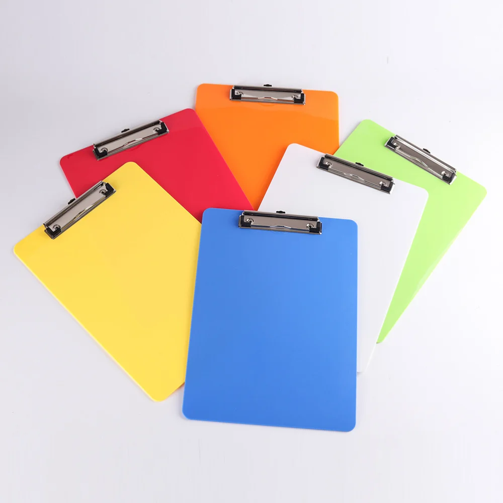 

4pcs Colorful Writing Pad A4 Board Folder Clip Board Clipboards for Officer (Random Color)