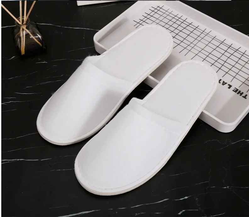 10 пар одноразовых тапочек для волос в отеле Eva белые флисовые шлепанцы