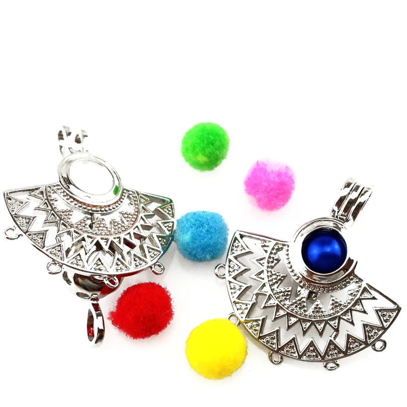 

5PCS A Package Alloy Fashion Jewelry Making Pearl Cage Locket Pendant Essential Oil Diffuser DIY Accessories