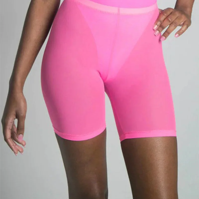 

Sexy Solid Color Semi-Transparent Mesh Shorts Spring and Summer Hot Women Pants Sweatpants Women
